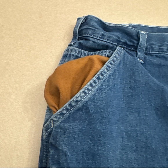 Carhartt Carpenter Jeans Mens 36x30 Blue Original Dungaree Fit Straight B13 DST - Picture 8 of 12